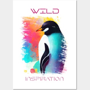 Penguin Wild Nature Animal Colors Art Painting Posters and Art